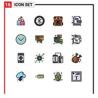 paquete de iconos de vector de stock de 16 signos y símbolos de línea para documentos de intercambio de archivos hacia abajo elementos creativos editables de diseño de vectores creativos