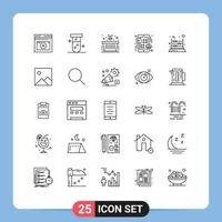 Modern Set of 25 Lines and symbols such as game ui lab menu marketing Editable Vector Design Elements