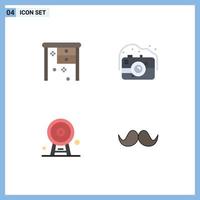 Flat Icon Pack of 4 Universal Symbols of desk england working desk photo landmark Editable Vector Design Elements