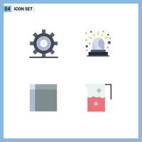 Mobile Interface Flat Icon Set of 4 Pictograms of coding handkerchief gear emergency home ware Editable Vector Design Elements