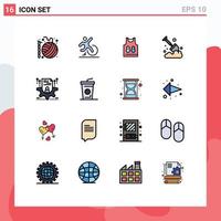 Set of 16 Modern UI Icons Symbols Signs for spade farm escape agriculture game Editable Creative Vector Design Elements