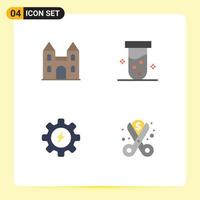 4 Universal Flat Icon Signs Symbols of big gear cross test costs Editable Vector Design Elements