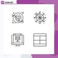 Universal Icon Symbols Group of 4 Modern Filledline Flat Colors of energy data campaign donation online Editable Vector Design Elements