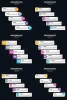 Vector 6 Infographics Pack Presentation slide template 5 Steps cycle diagrams and timelines