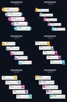 Vector 6 Infographics Pack Presentation slide template 5 Steps cycle diagrams and timelines