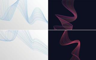 Collection of geometric minimal lines pattern set vector