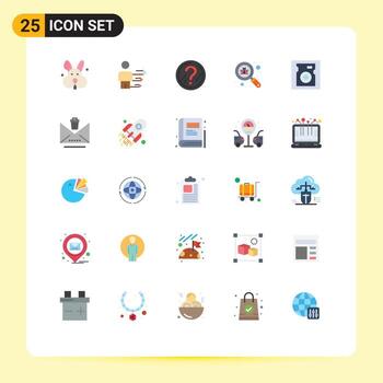 25 Thematic Vector Flat Colors and Editable Symbols of hard disk faq bug search Editable Vector Design Elements
