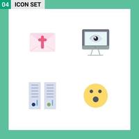 4 Flat Icon concept for Websites Mobile and Apps massege watch easter privacy lockers Editable Vector Design Elements