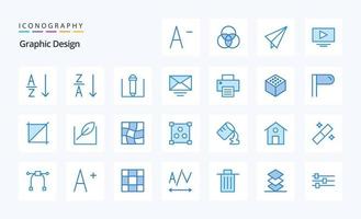 25 Design Blue icon pack vector