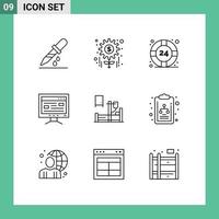 Modern Set of 9 Outlines and symbols such as drip education help study computer Editable Vector Design Elements