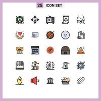 25 iconos creativos signos y símbolos modernos de clave de tv de datos modernos elementos de diseño vectorial editables seguros vector