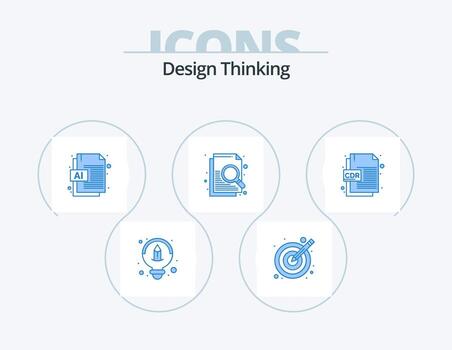 Design Thinking Blue Icon Pack 5 Icon Design. . corel. document. cdr format. search vector
