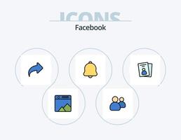 paquete de iconos llenos de línea de facebook 5 diseño de iconos. seguir adelante. alerta. derecho. flecha vector