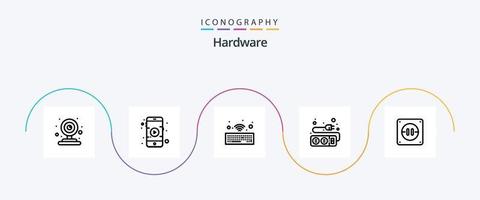 Hardware Line 5 Icon Pack Including . socket. wireless. electricity. cable vector