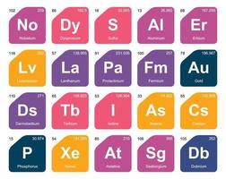 20 Preiodic table of the elements Icon Pack Design vector