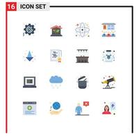 Set of 16 Modern UI Icons Symbols Signs for business laboratory eco property lecture Editable Pack of Creative Vector Design Elements