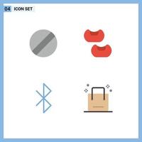 Pictogram Set of 4 Simple Flat Icons of blade ecommerce food signal shopping Editable Vector Design Elements