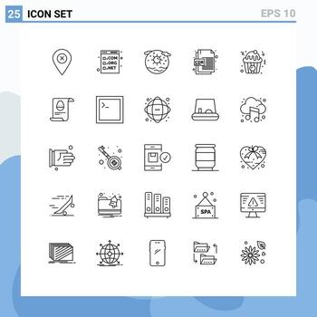 Group of 25 Modern Lines Set for file format cdr format programming cdr file planet Editable Vector Design Elements