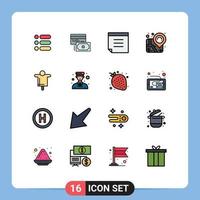 conjunto de 16 iconos de interfaz de usuario modernos símbolos signos para avatar agricultura nota granja pin elementos de diseño de vectores creativos editables