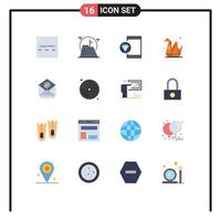 Modern Set of 16 Flat Colors and symbols such as layout coding achievement mission development Editable Pack of Creative Vector Design Elements