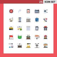 conjunto de 25 iconos modernos de la interfaz de usuario signos de símbolos para el trabajo de daños elementos de diseño de vectores editables para compartir archivos de clip