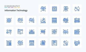 25 Information Technology Blue icon pack vector