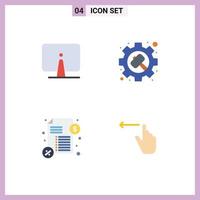 Group of 4 Modern Flat Icons Set for back loan imac hammer payment Editable Vector Design Elements