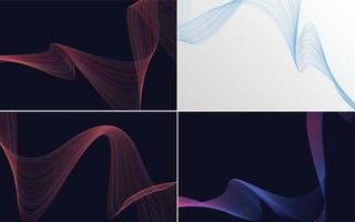 Collection of geometric minimal lines pattern set vector