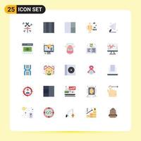 25 Universal Flat Color Signs Symbols of online online construction money ecommerce Editable Vector Design Elements