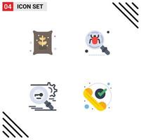 Modern Set of 4 Flat Icons and symbols such as agriculture key seeds find research Editable Vector Design Elements