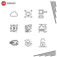 Outline Pack of 9 Universal Symbols of video movie network film tools Editable Vector Design Elements