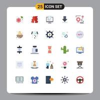 25 iconos creativos, signos y símbolos modernos del mapa de destino, flecha de descarga confidencial, elementos de diseño vectorial editables vector