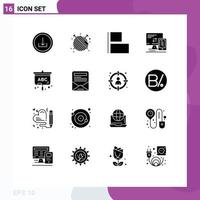 16 Creative Icons Modern Signs and Symbols of education projector align cell monitor Editable Vector Design Elements