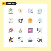 16 Universal Flat Color Signs Symbols of environment app planet control setting Editable Pack of Creative Vector Design Elements