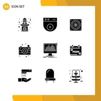 9 Creative Icons Modern Signs and Symbols of data processing computer analytics image Editable Vector Design Elements