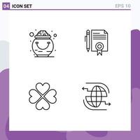 4 Creative Icons Modern Signs and Symbols of fortune page patrick legal documents love Editable Vector Design Elements