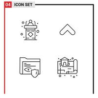 Universal Icon Symbols Group of 4 Modern Filledline Flat Colors of classroom gdpr seminar arrows security Editable Vector Design Elements