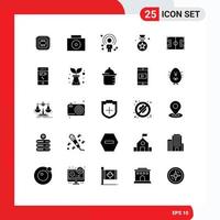 Modern Set of 25 Solid Glyphs and symbols such as game field people price award Editable Vector Design Elements