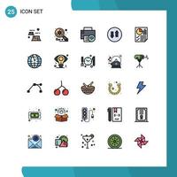 paquete de iconos vectoriales de stock de 25 signos y símbolos de línea para flechas de transmisión ciencia impresora gadget elementos de diseño vectorial editables vector