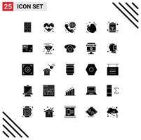 paquete de iconos de vector de stock de 25 signos y símbolos de línea para elementos de diseño de vector editables de llamada de batería económica apple gym