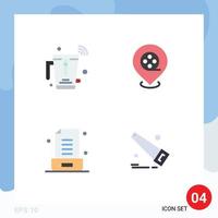 Universal Icon Symbols Group of 4 Modern Flat Icons of blender letter wifi location office Editable Vector Design Elements