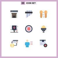 Stock Vector Icon Pack of 9 Line Signs and Symbols for music route cleaning post guide Editable Vector Design Elements