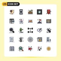 Universal Icon Symbols Group of 25 Modern Filled line Flat Colors of credit safe celebration recessed lamp Editable Vector Design Elements