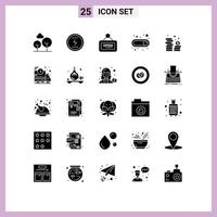 Set of 25 Modern UI Icons Symbols Signs for money cash marketing toggle on Editable Vector Design Elements