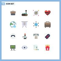 paquete de iconos de vector de stock de 16 signos y símbolos de línea para bolsa objetivo bolsa de trabajo joy stick corazón paquete editable de elementos creativos de diseño de vectores