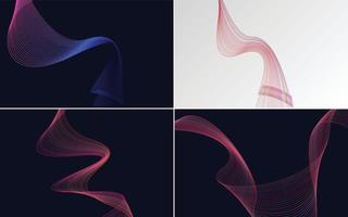 Collection of geometric minimal lines pattern set vector