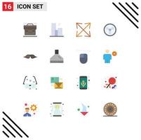 16 iconos creativos signos y símbolos modernos de bolsa horizonte maletín paisaje escala paquete editable de elementos creativos de diseño vectorial vector