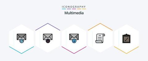 Multimedia 25 FilledLine icon pack including . send. . complete vector