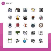 25 Creative Icons Modern Signs and Symbols of up right left office material go search Editable Vector Design Elements