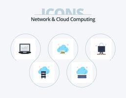 Network And Cloud Computing Flat Icon Pack 5 Icon Design. . . gallery. technology. locked vector